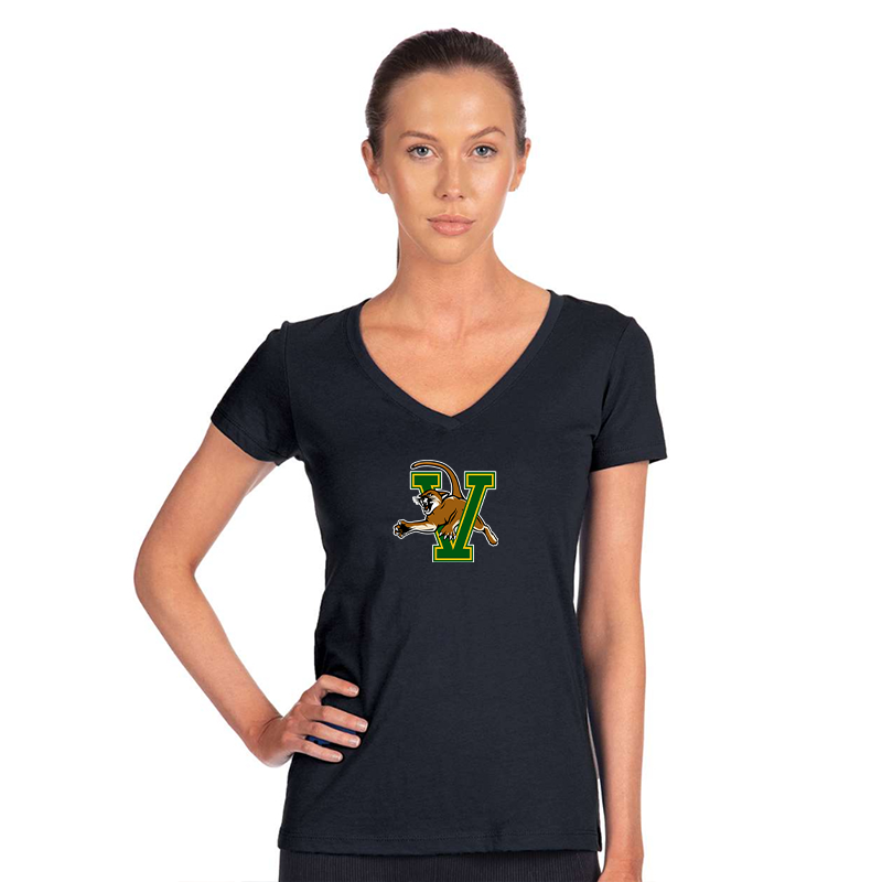 Women's  Vermont Catamounts  Next Level V-Neck T-Shirt